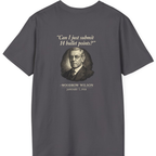 Woodrow Wilson Fourteen Points Procrastination Back Print T-Shirt - Charcoal back