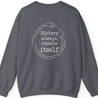 History Always Repeats Back Print Sweatshirt - Charcoal back