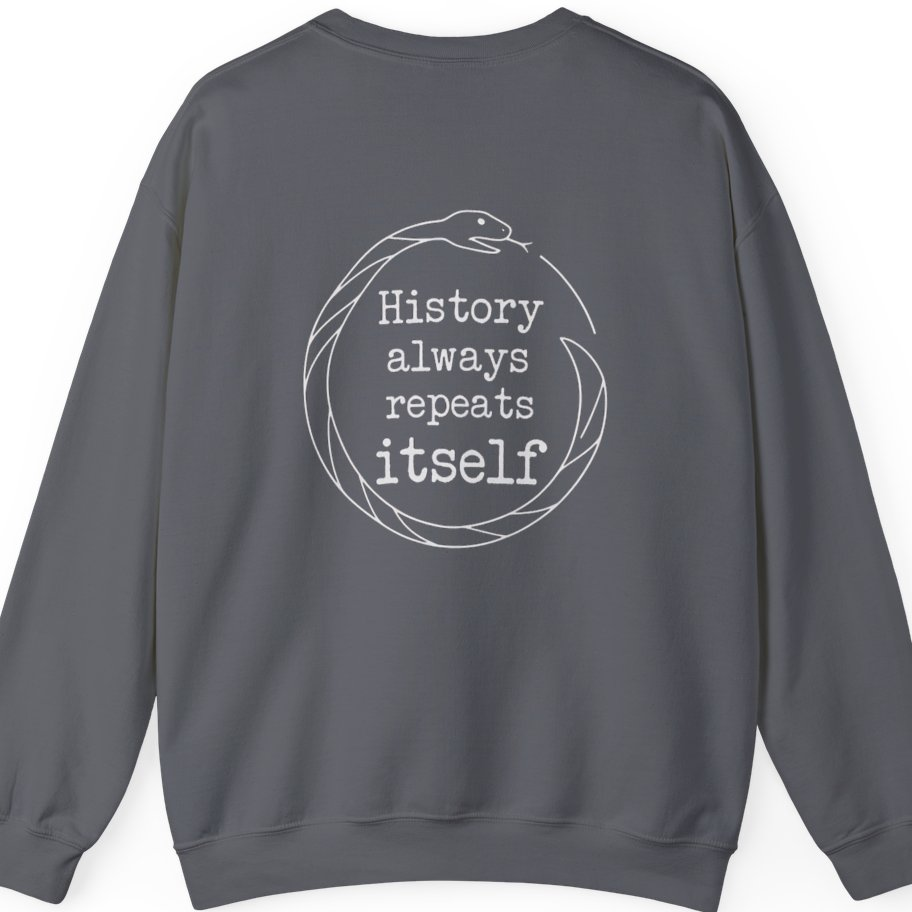 History Always Repeats Back Print Sweatshirt - Charcoal back