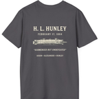 Css Hunley Submarine Memorial Back Print T-Shirt - Charcoal back