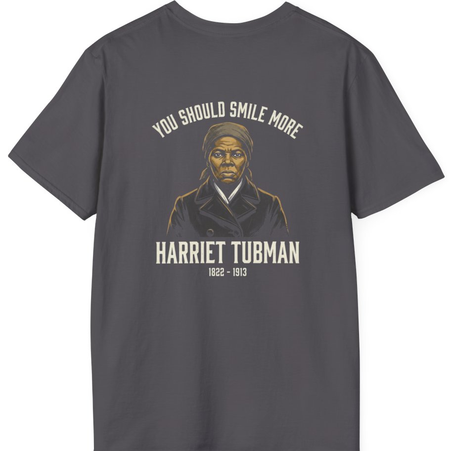 You Should Smile More Harriet Back Print T-Shirt - Charcoal back