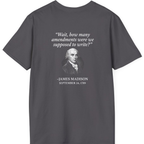 Madison Bill of Rights Deadline Back Print T-Shirt - Charcoal back
