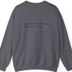 Imperialism Parental Warning Quote Back Print Sweatshirt - Charcoal back
