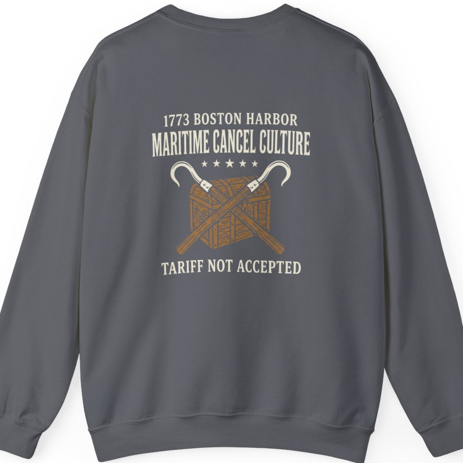 Maritime Cancel Culture Back Print Sweatshirt - Charcoal back