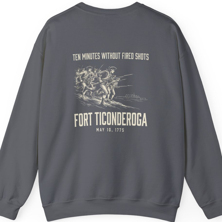 Fort Ticonderoga Ten Minutes Back Print Sweatshirt - Charcoal back