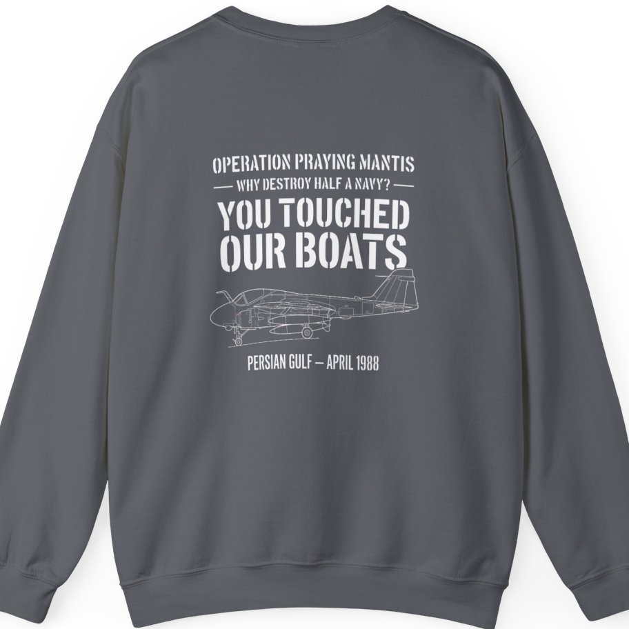 Operation Praying Mantis Back Print Sweatshirt - Charcoal back