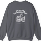 Trojan Horse Deadpan Satire Back Print Sweatshirt - Charcoal back