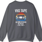 Vhs Tape Memorial Back Print Sweatshirt - Charcoal back