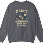 Titanic One Star Review Back Print Sweatshirt - Charcoal back