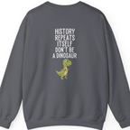 History Repeats Itself Back Print Sweatshirt - Charcoal back