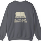 I Read The Book Back Print Sweatshirt - Charcoal back
