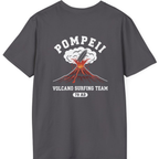 Pompeii Volcano Surfing Team Back Print T-Shirt - Charcoal back