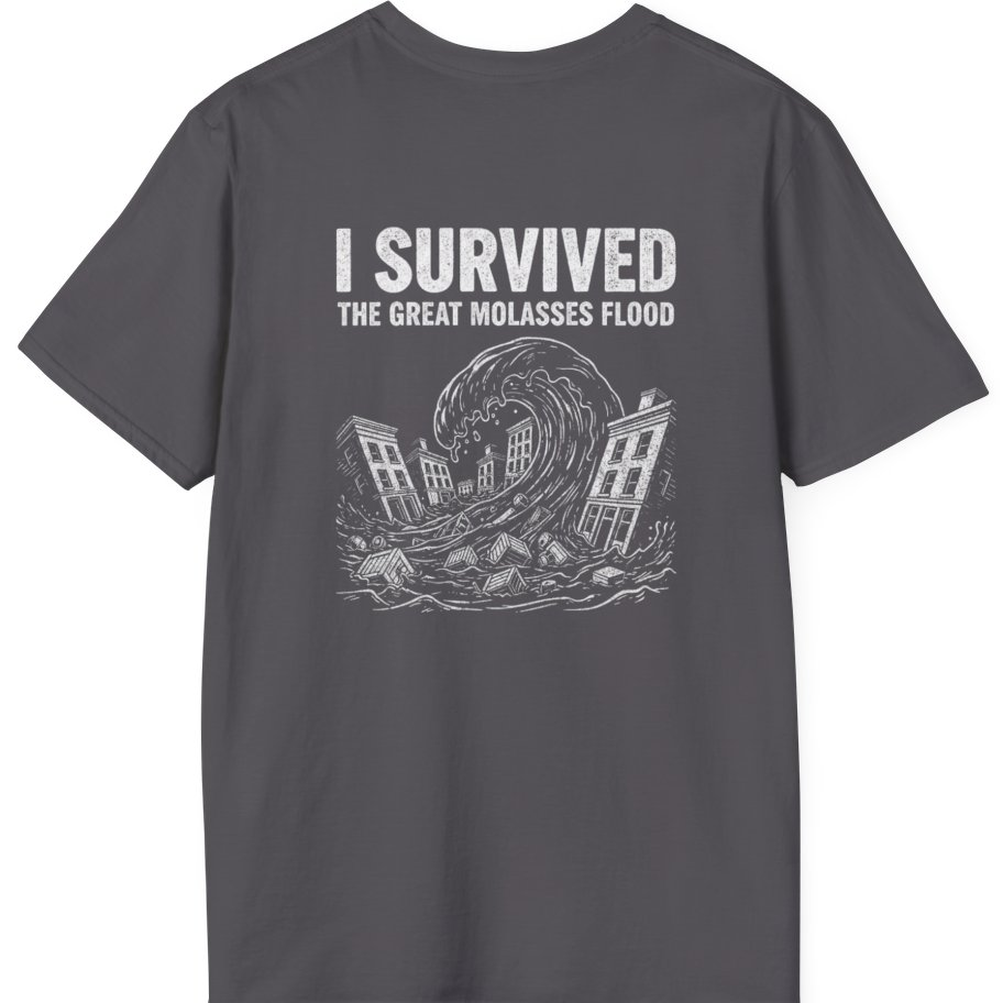 Great Molasses Flood Back Print T-Shirt - Charcoal back