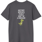 History Repeats Itself Back Print T-Shirt - Charcoal back