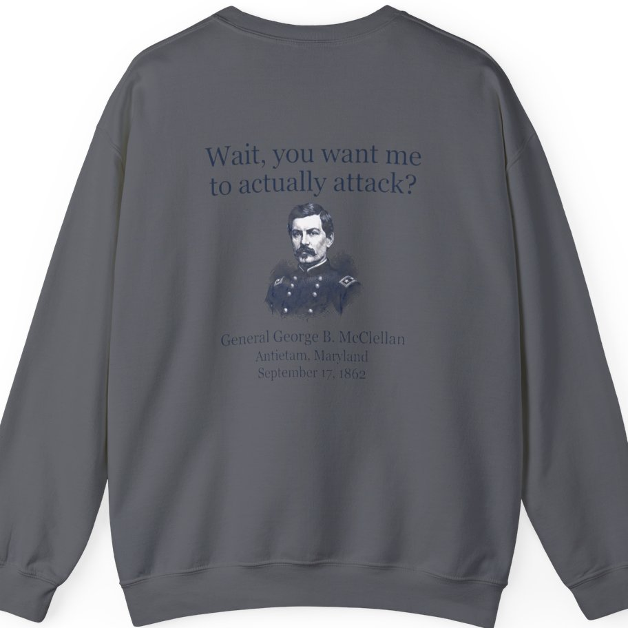 Mcclellan Antietam Attack Back Print Sweatshirt - Charcoal back