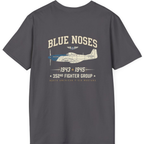 Blue Nosed Fighter Group Back Print T-Shirt - Charcoal back