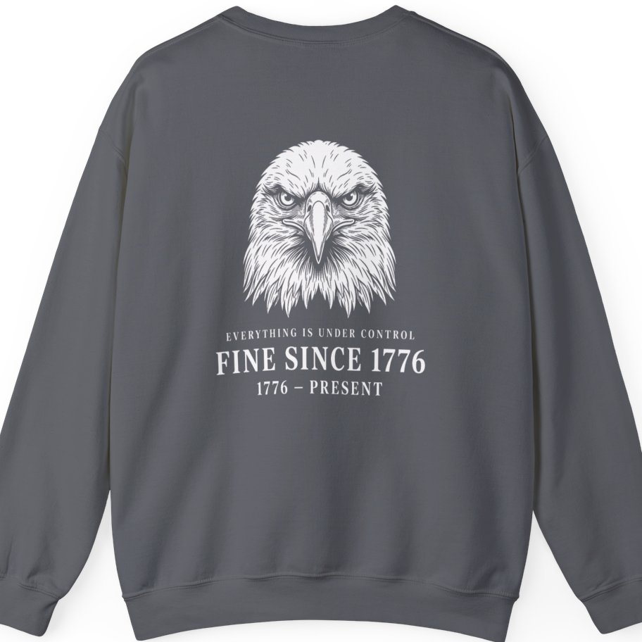 Stressed Eagle Fine Since Back Print Sweatshirt - Charcoal back