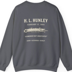 Css Hunley Submarine Memorial Back Print Sweatshirt - Charcoal back