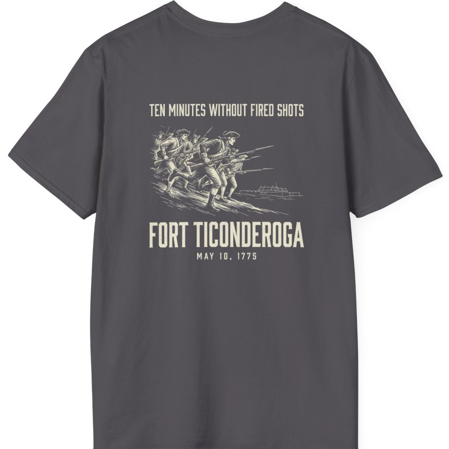 Fort Ticonderoga Ten Minutes Back Print T-Shirt - Charcoal back