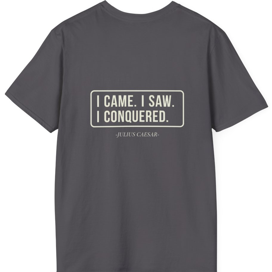 I Came I Saw I Back Print T-Shirt - Charcoal back