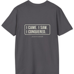 I Came I Saw I Back Print T-Shirt - Charcoal back