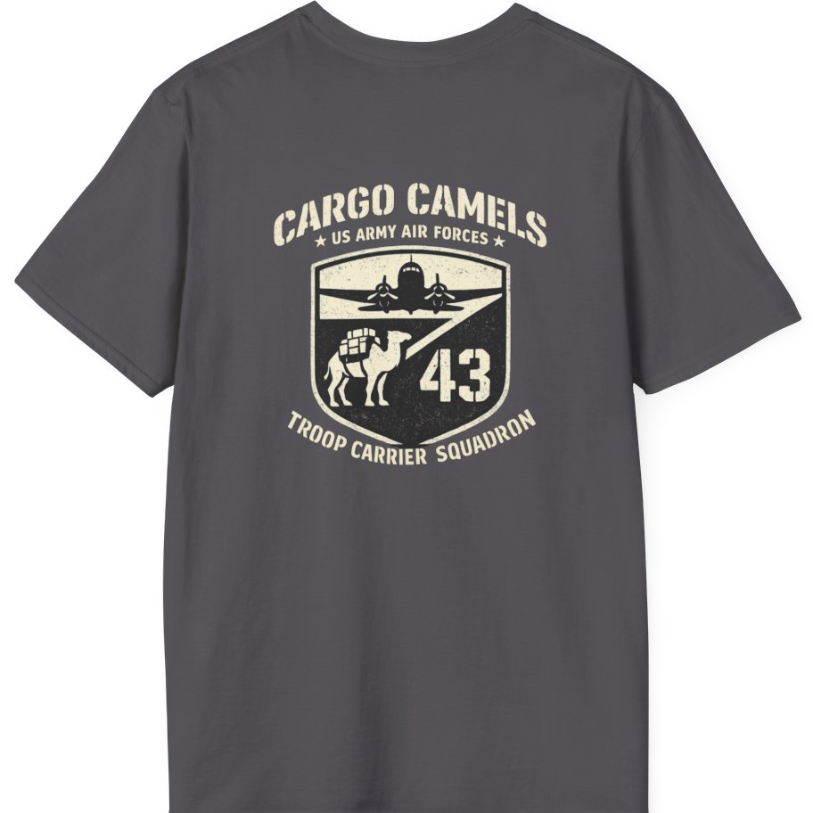 Cargo Camels WWII Usaaf Troop Back Print T-Shirt - Charcoal back