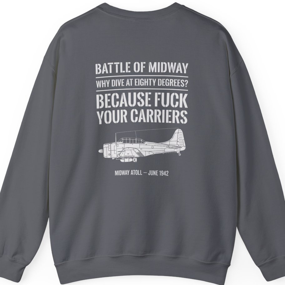 Battle of Midway Back Print Sweatshirt - Charcoal back