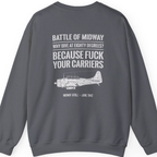 Battle of Midway Back Print Sweatshirt - Charcoal back