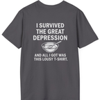 Great Depression Back Print T-Shirt - Charcoal back