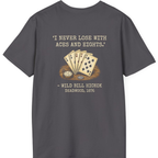 Dead Mans Hand Poker Back Print T-Shirt - Charcoal back