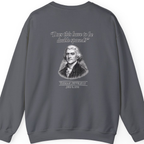 Thomas Jefferson Procrastination Double Spaced Back Print Sweatshirt - Charcoal back