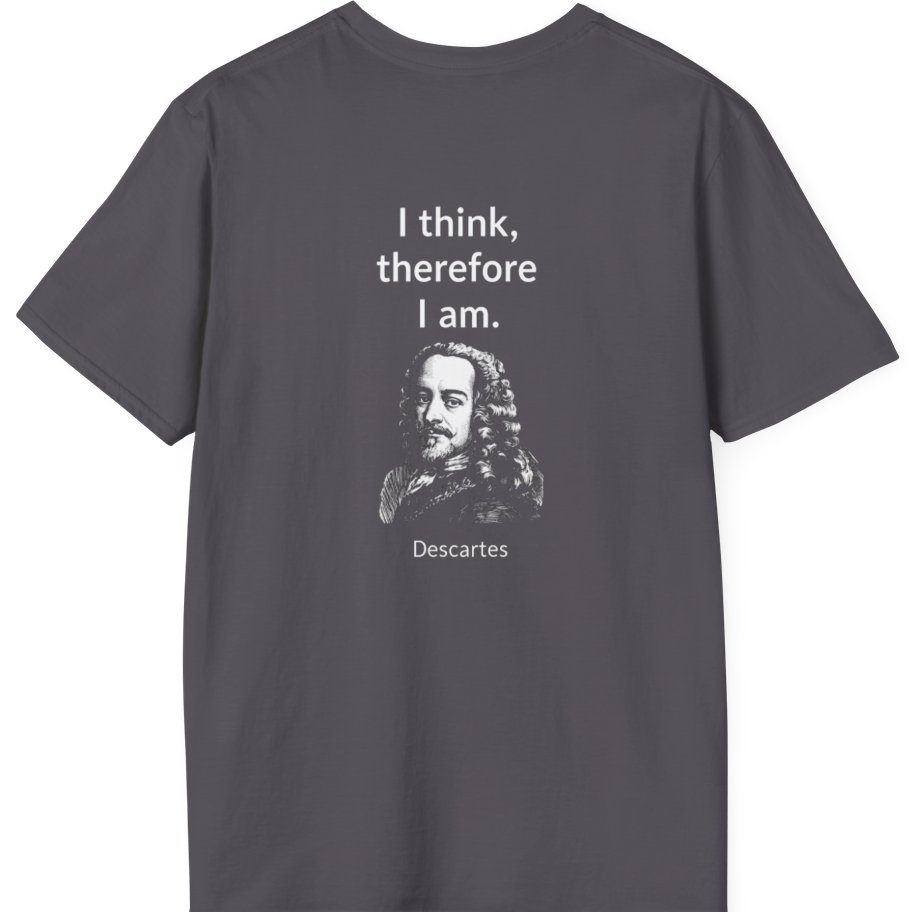 Cogito Ergo Sum Back Print T-Shirt - Charcoal back