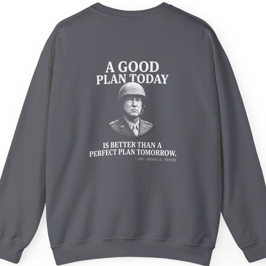 Patton Good Plan Back Print Sweatshirt - Charcoal back