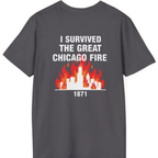 Great Chicago Fire Classic Back Print T-Shirt - Charcoal back