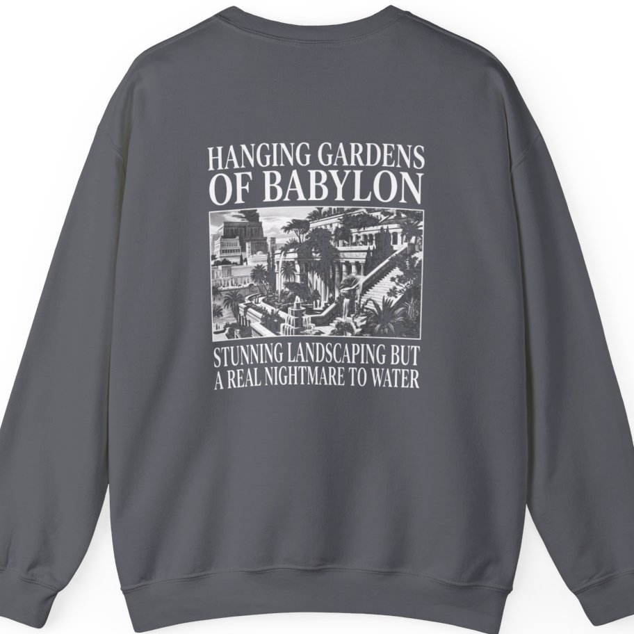 Hanging Gardens Landscaping Back Print Sweatshirt - Charcoal back