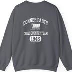 Donner Party Cross Country Team Back Print Sweatshirt - Charcoal back