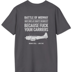 Battle of Midway Back Print T-Shirt - Charcoal back