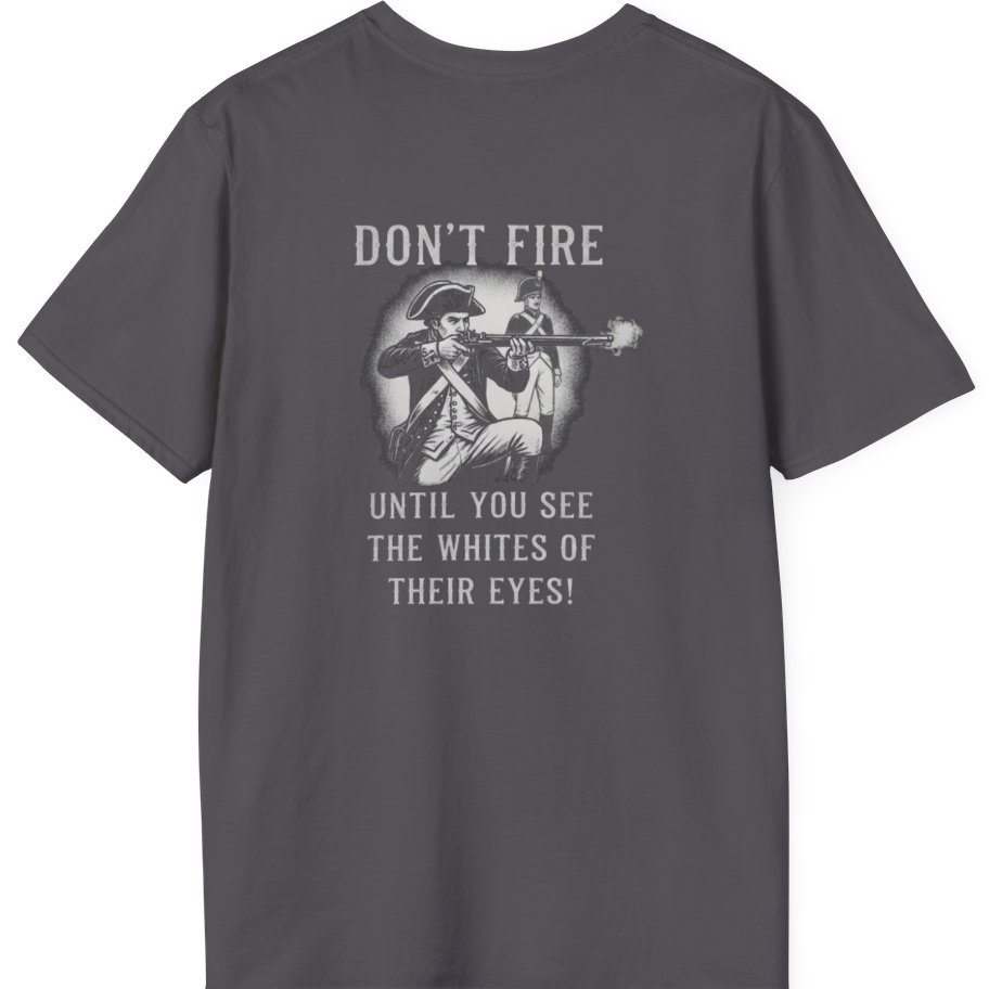 Don'T Fire Until You See Back Print T-Shirt - Charcoal back