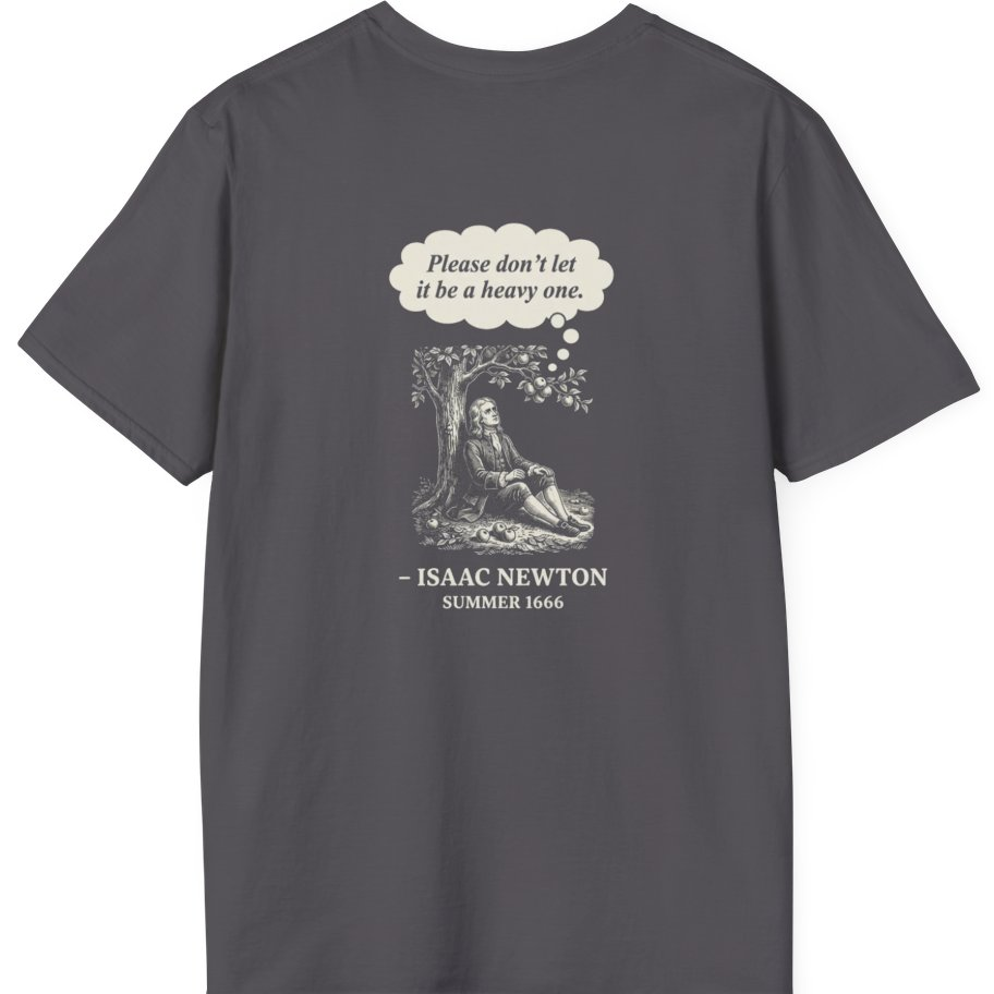 Newton Gravity Anxiety Back Print T-Shirt - Charcoal back
