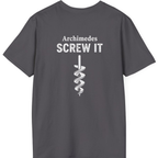 Archimedes Screw It Back Print T-Shirt - Charcoal back