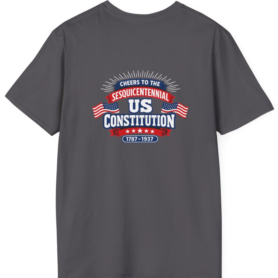Cheers To The Sesquicentennial Us Back Print T-Shirt - Charcoal back