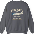 Blue Nosed Fighter Group Back Print Sweatshirt - Charcoal back