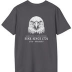 Stressed Eagle Fine Since Back Print T-Shirt - Charcoal back