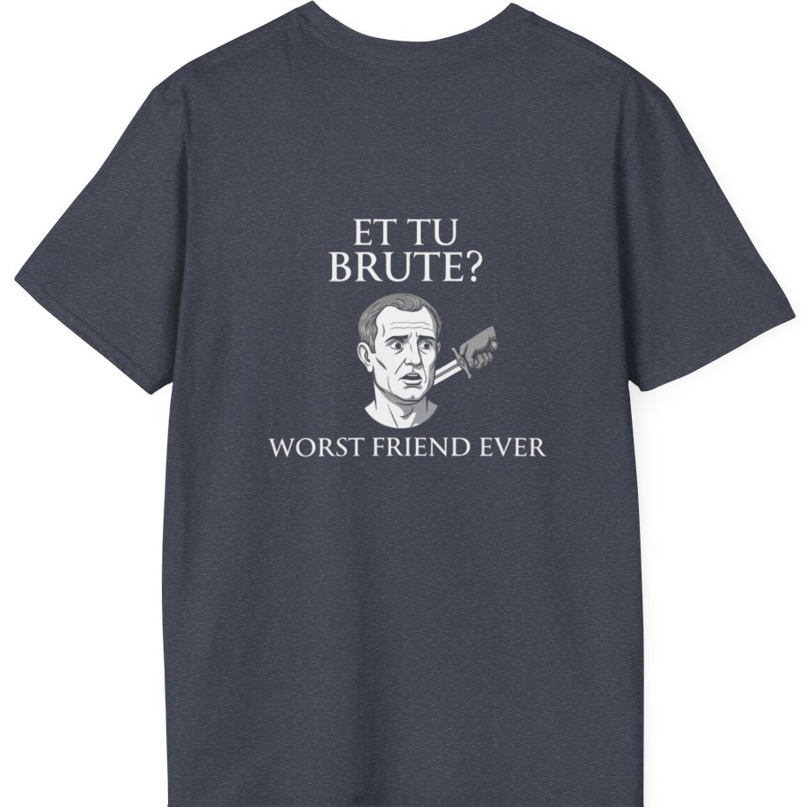 Et Tu Brute Back Print T-Shirt - Heather Navy back