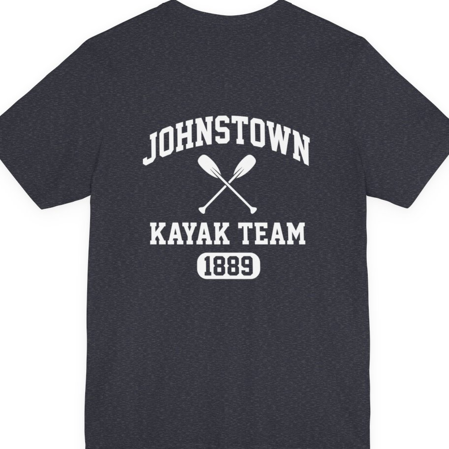 Johnstown Kayak Team Back Print Premium Tee - Heather Navy back