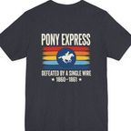 Pony Express Memorial Back Print Premium Tee - Heather Navy back