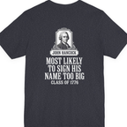John Hancock Signature Superlative Back Print Premium Tee - Heather Navy back