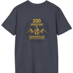Spartans Thermopylae Back Print T-Shirt - Heather Navy back
