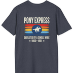 Pony Express Memorial Back Print T-Shirt - Heather Navy back