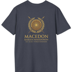 Macedonian Empire Crest Back Print T-Shirt - Heather Navy back